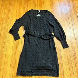 Hoss Intropia Dress Womens XXL Gray Wool Blend  Belted Sweater